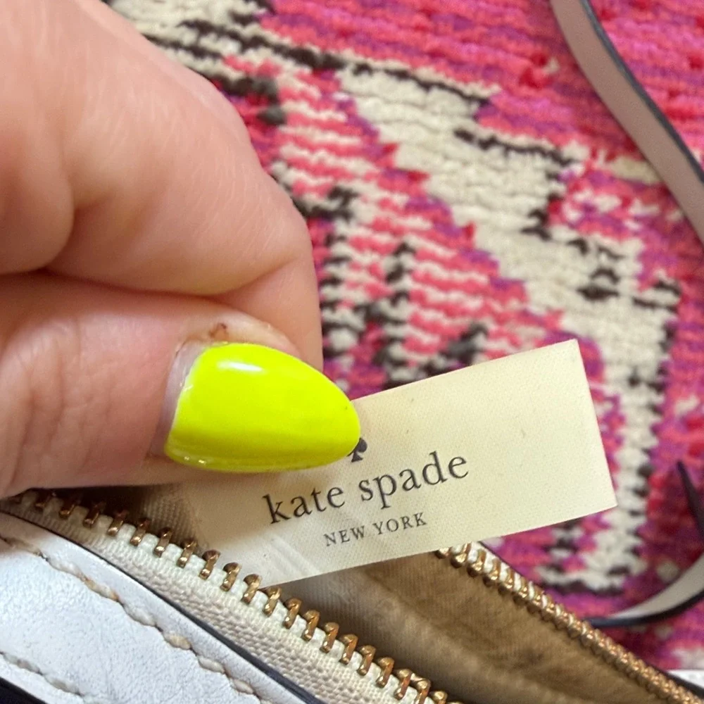 kate spade Navy White Leather Crossbody with Gold Hardware - Picture 7 of 8